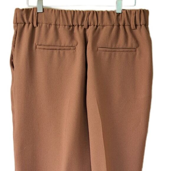 CYNTHIA ROWLEY Brown Pleated High Waisted Wide Leg Trouser Pant Size 10 Fall - Picture 5 of 7